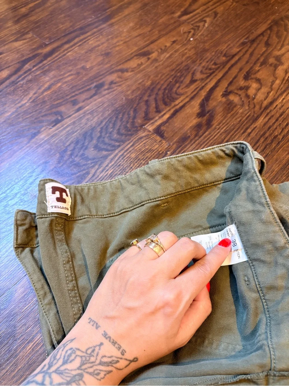 Tellason Olive Green size 38 Fatigue Pants